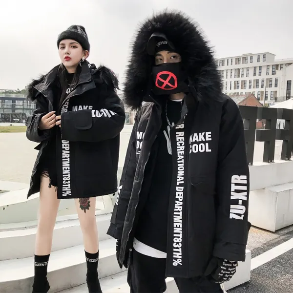 벨라루티 스트릿 캐주얼룩 레터링 포인트 퍼 다운점퍼