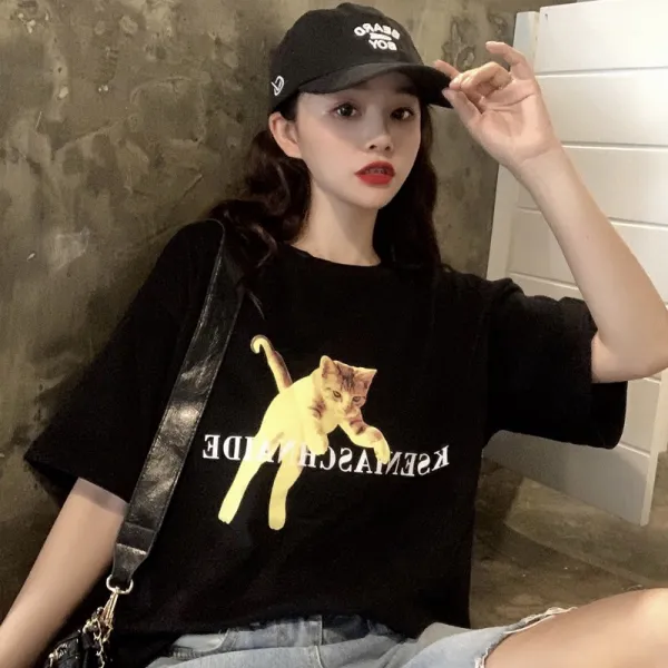 t셔츠 인싸템 홍콩무드 감각 여관 느슨함 IN S 유행 오버핏 BF 디스코텍티브 상의 1475365444