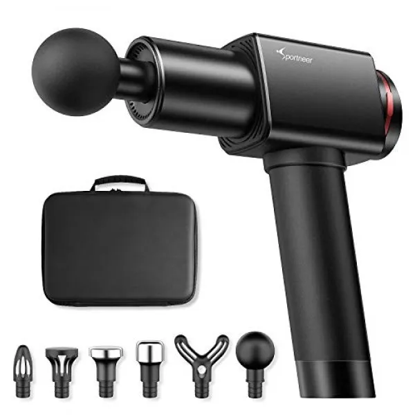 마사지 건 6 개의 마사지 헤드 11mm 진폭의 Sportneer 마사지 건 목 등 통증 완화를위한 18.8V 강력한 모터가있는 매우 조, 단일상품