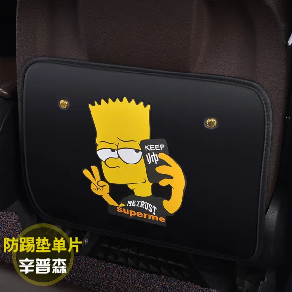 모두의마켓 뒤 킥매트 자동차의자시트 방어벽에 배치함 킥패드 뒷좌석 통용 애니메이션 큐트 차내 사용 등받이 마찰방지 바이시트, 심슨 하나