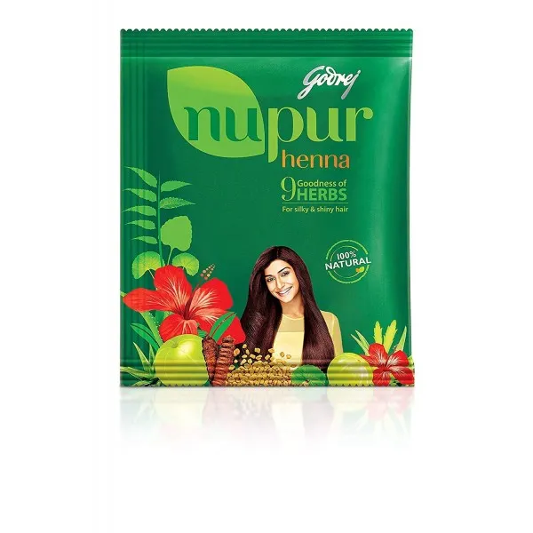 NUPUR Godrej Nupur 헤나 9 나물 120gram X 3 팩의 선량을 가진 머리 색깔을위한 자연적인 Mehndi, 단일상품, 단일상품