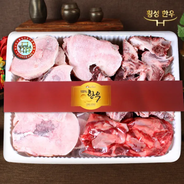 [횡성한우] 사골선물세트 21호(사골2kg+잡뼈2kg+스지200g) 선물세트, 1세트