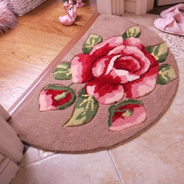 원형매트 반원형 태슬 부채꼴 문간방 매트 침실 문방석 흡수매트 손님 14524 옵션12