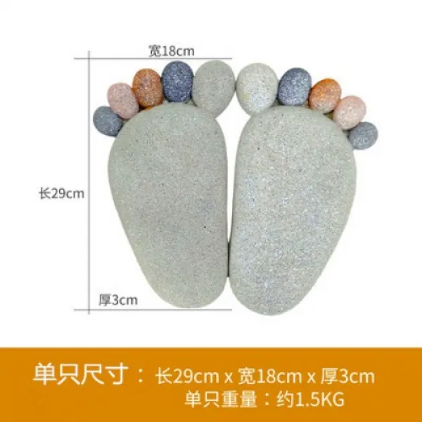 정원 조경 정원데코 꽃밭 장식 정원 답보 석방길 돌캐릭터 발꿈치 야외 벽돌 별장 디딤돌 잔디 발, 밝은 회색 1 쌍