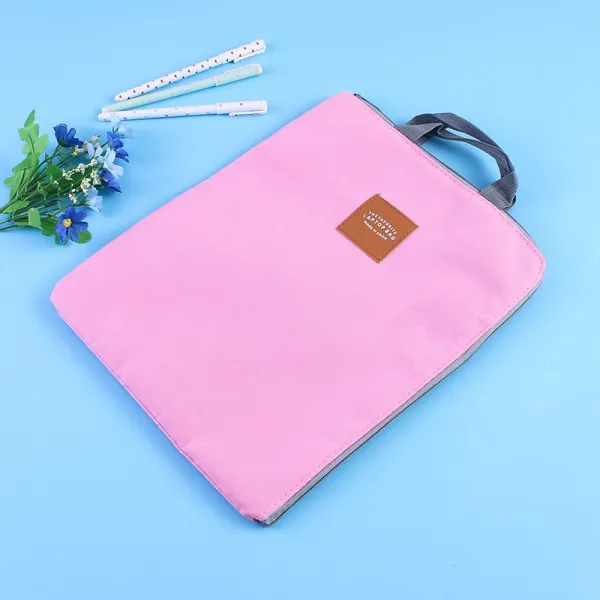 서준정보시스템 지퍼 도트 캔버스 대용량 손에 들다 생산 수납가방 임산부 전용이다 휴대 의료 병력 임부 기간 검사표 보고 핑크