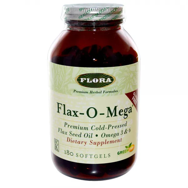 Flora 플로라 플랙스 오메가 아마씨유 아마씨 오일 180정 Flax-O-Mega 180, 1개