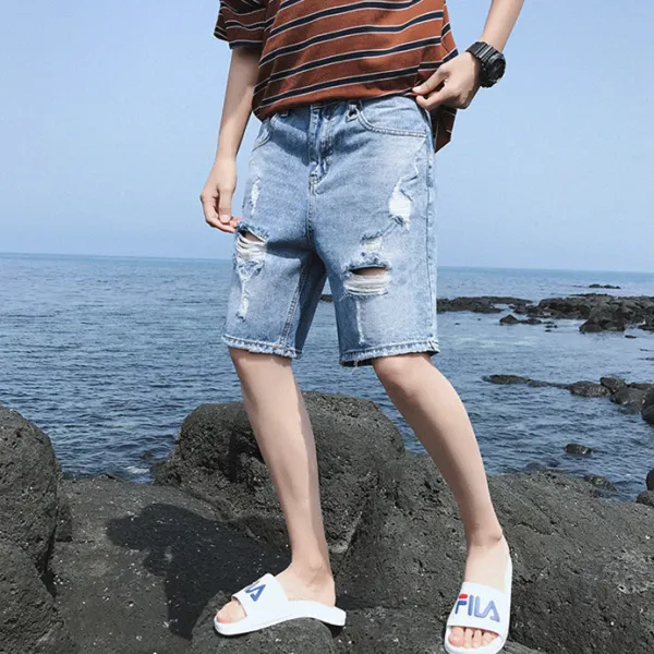 F9F0215 남성청반바지 일자팬츠 캐주얼 유행 쿨-호호글로벌 섀도우폭스 투보이즈 상품(SHADOWFOX)입니다.-유사품 주의하세요