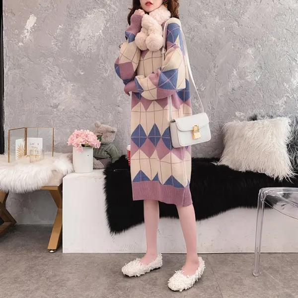 이레 니트 긴팔 원피스 Dn