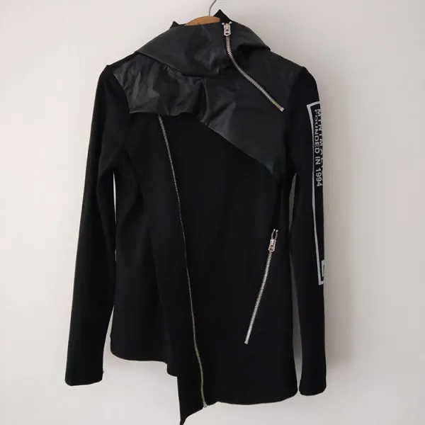 쟈스민 여성 힙합 모직 지퍼 블랙자켓 XT174
