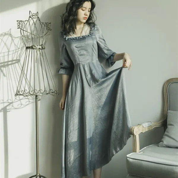 개화기 의상 유럽풍 프릴 롱 원피스