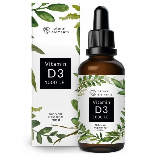 비타민 D3-복수 당첨자 2019/2020 *-실험실에서 테스트 한 드롭 당 1000 IU-50ml (1750 방울)-코코넛의 MCT 오일-고용, 단일상품, 단일상품