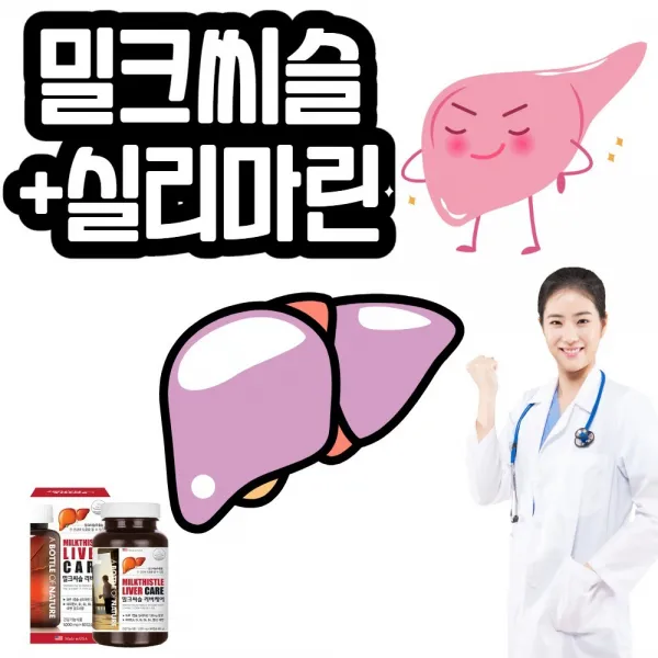 비바채 미국 직수입 밀크씨슬 60캡슐 2개월분 밀크시슬 실리마린 비타민A 비타민B1 비타민B2 비타민B6 비타민B12 엽산 아연 영양제, 2개월분 1000mg