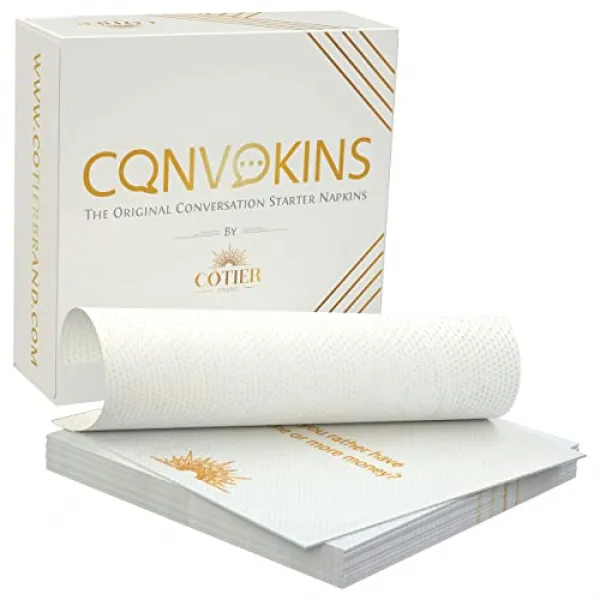 NMT CONVOKINS by COTIER-의미있는 대화를 자연스럽게 촉발하기 위해 제작 된 50 개의 대화 용 스타터 냅킨-가족 저녁 식사 - P0829083V5FMS39, 기본
