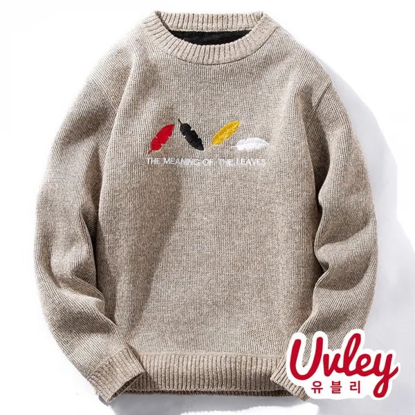 유블리 남성 기모 두꺼운 니트 ~3XL 털 안감 엄청 따뜻해요 추운거 싫은 남친룩(UV216202WD) 리아브