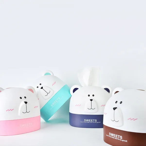 사각 휴지 티슈 커버 박스 물티슈 두루마리 케이스 핑크, 1개