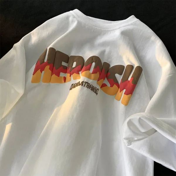 발포 반팔 티셔츠 여성 디자인감 미니 아메리칸 빈티지 유니크하다 특이하다 여름 루즈 반팔 상의 티셔츠 ins