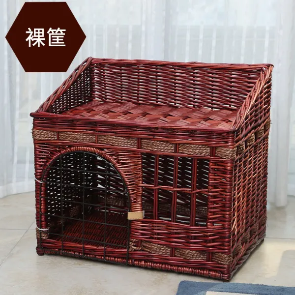 고양이집 강아지집 등나무 라탄집 고양이숨숨집 강아지용품할인점 길고양이집 개집만들기 강아지더위 고양이더위, 갈색 알몸 둥지