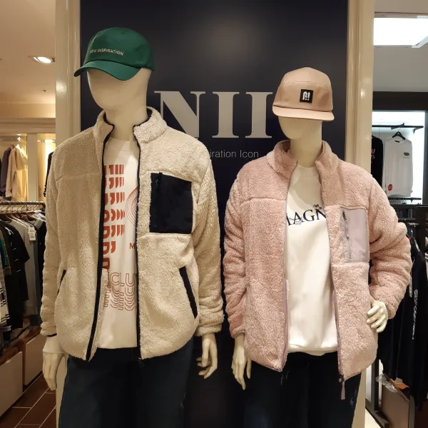 NII (엔아이아이) 남녀공용 가볍고 따뜻한 오버핏 보아 뽀글이 플리스 하이넥 집업