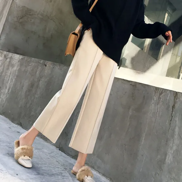 칠나무 여성 겨울 모직 통바지 와이드 정장 팬츠 33