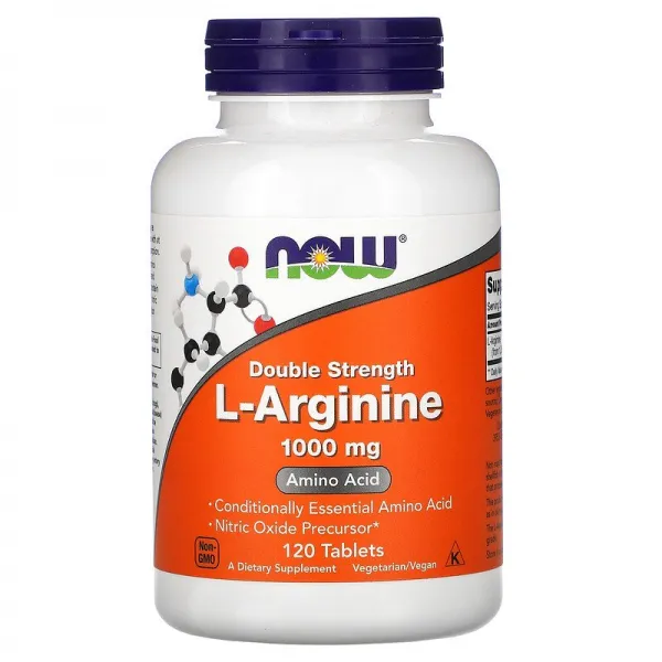 NOW Now L-Arginine 1000mg 나우 L-아르기닌 120정 2팩, 120개입, 2개