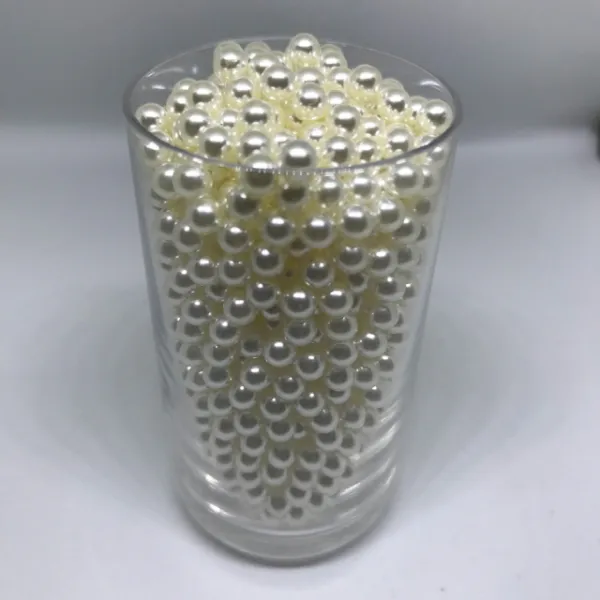 77 루루코리아 / 4mm 원형 아이보리 스터드진주 고정핀포함 의류부자재 공예 바늘꽂이/바늘보관함/핀자석 4MM 진주 5알 + 2.3MM 일반 고정핀 5개