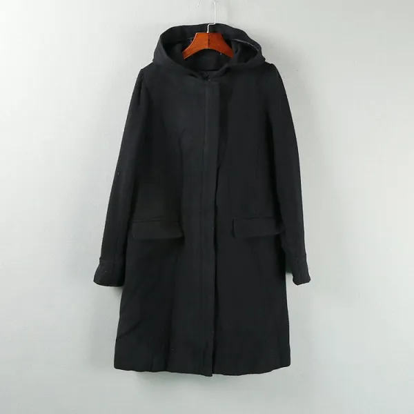 폭스퍼무스탕 가을겨울 여성복 전문판매대 재고 일본스타일 미들롱타입 후드 여우털 울코트