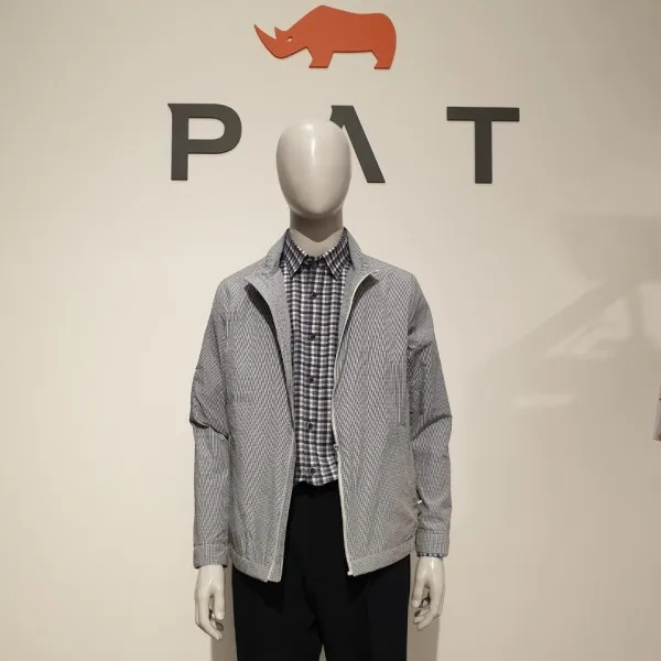 피에이티 Pat 봄여름 남성 깅엄체크 씨어써커 점퍼 1f11315 Bc