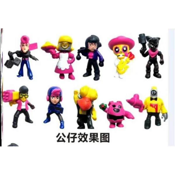 브롤스타즈 피규어 풀 세트 Brawl Stars 황야의 싸움 배틀 선물 황야 난투극 인물 피규어 인형 스패 놀이 키덜트 기프트 장난감 소품 J38 10 약 240g 7cm + 세트1개