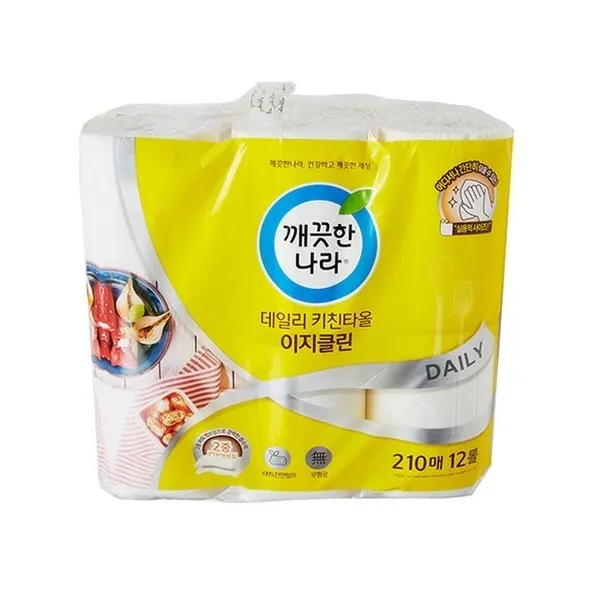 깨끗한나라 데일리 키친타올 이지클린, 210개입, 12개