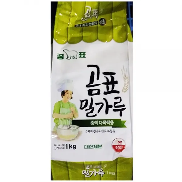 FOOD밀가루 중력 곰표 1kg X10 다목적 식자재 전문 식당 중력밀가루 중력분 식재료 식자제FW3C3CF3, 1