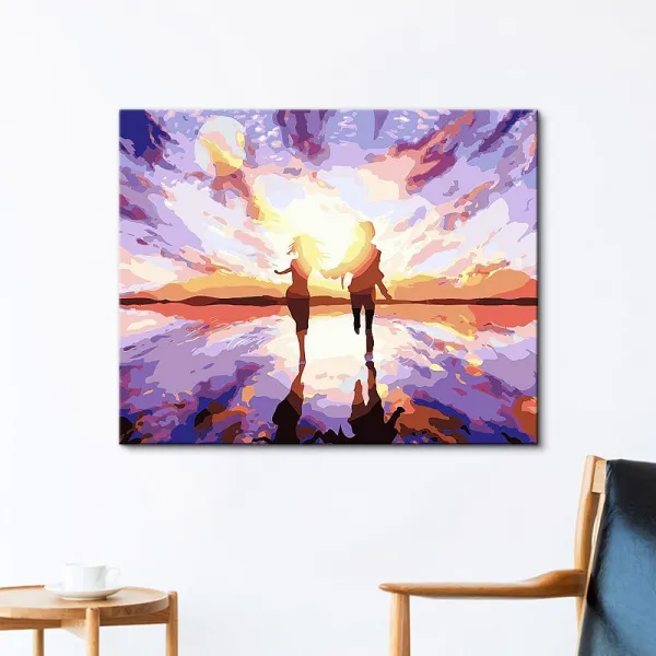 디지털 페인팅 유화그리기 diy 그림, 달려가다 행복 빅 형세 높고 밝다 에코 원료 6즈