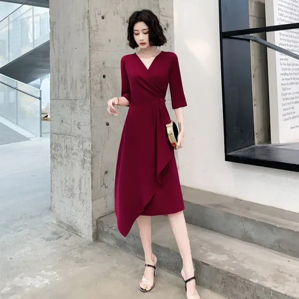 드레스 여 2020 신 고귀 파티 빨강 결혼 신부 대기 술 권복 평상시