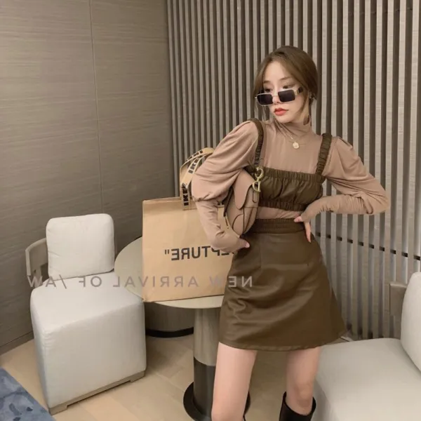 초 가을 여형 행세를 함 여성 룩여신 스타일리쉬 산들바람 치마 커버