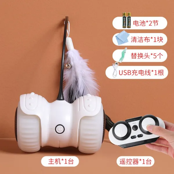 고양이 장난감 야옹 자애 갑갑증을풀다 신기 전동 스마트 원격조종 블링 차깃털 블링봉 애완동물용품, 블랙