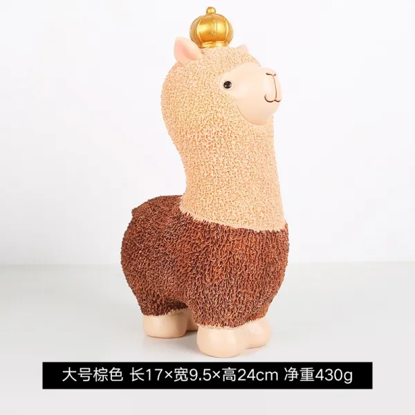 유니콘 홈카페 홈 창조적 인 책 데스크탑 작은 장식 장식품 귀여운 소녀 심장 그물 레드 침실 방 배열 개체, 알파카 킹