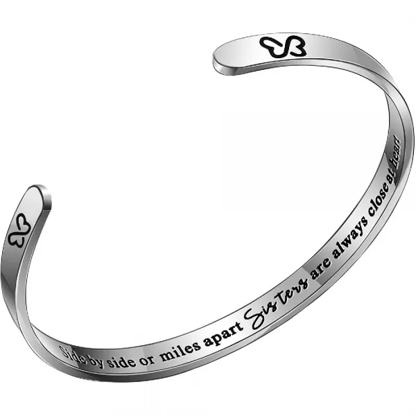 Maxforever 사이드 또는 자매 외에도 마일 여성 매력 팔찌 사이드 자매 친한 친구 생일 커프 팔찌 우정 개