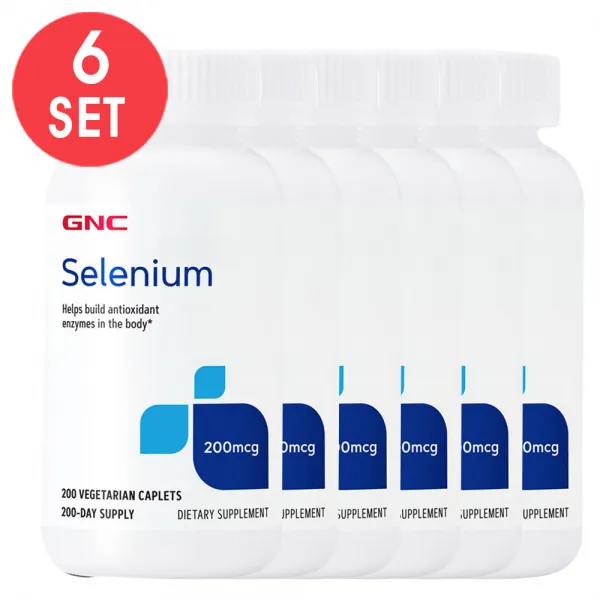 GNC [6개 SET] 셀레늄 200mcg 200정 (캐플렛) Selenium 200tabs, 6개