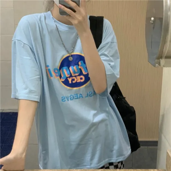 게으르다 의 데일리 여름 학원 소녀 아메카지빈티지 이니셜 플라워 프린트