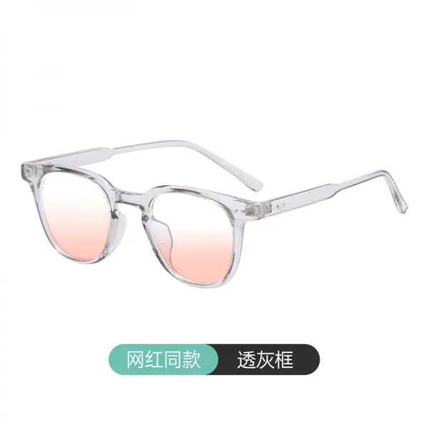 DM빨간책 점차 변하다 볼터치 안경 여자 근시 가배도수 한국판 습한 검은색 테두리 민낯 신기 눈테두리 둥근 얼굴, 회반죽