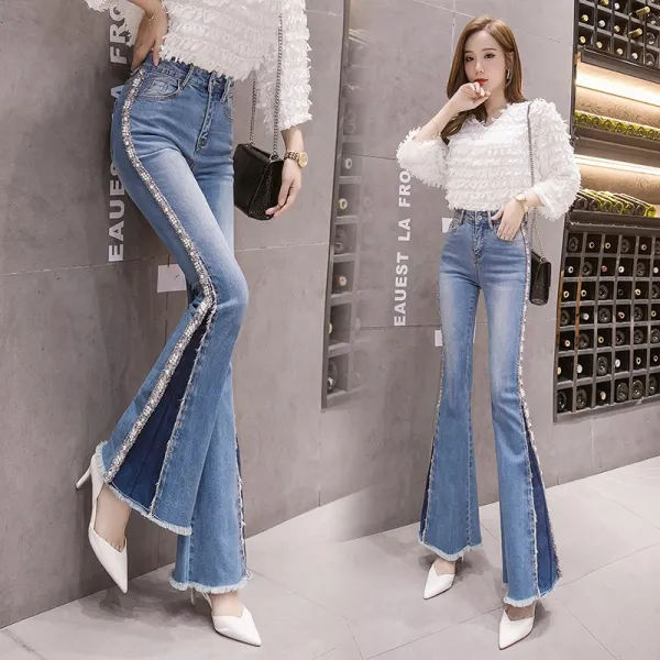 머머다 여성 스판 부츠컷 데님팬츠17 SUM17 602707529172