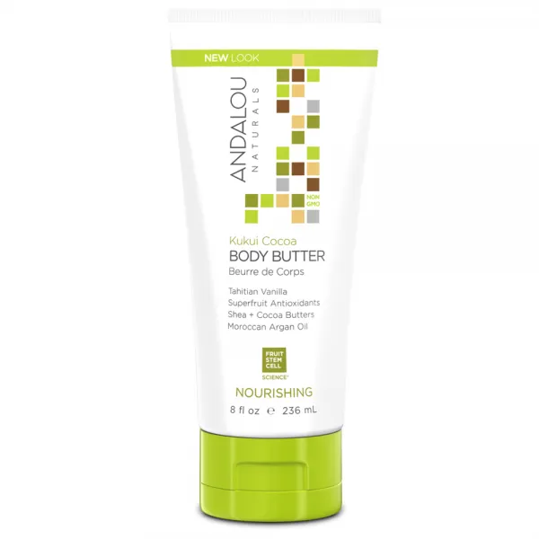 Andalou Naturals 쿠쿠이 코코아 너리싱 바디 버터, 236ml, 1개