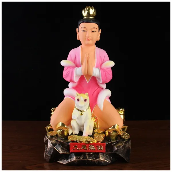 구미호선랑미녀 인연불상, 홍의자체 높이38cm