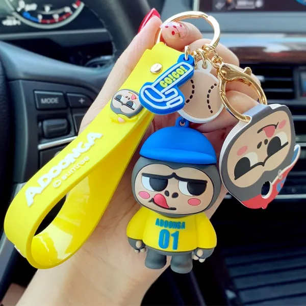 캐릭터 키 링 여성 큐트 쥐뿔도 없는 놈팡이 추함 큐티 자동차 열쇠 독창적 새해 기프트 E7 23 전면간판 쥐뿔도 없는 놈팡