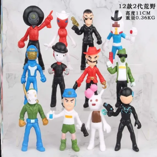 브롤스타즈 피규어 풀 세트 Brawl Stars 황야의 싸움 배틀 선물 황야 난투극 인물 피규어 인형 스패 놀이 키덜트 기프트 장난감 소품 B22 12 2세대 370g 11cm + 세트1개