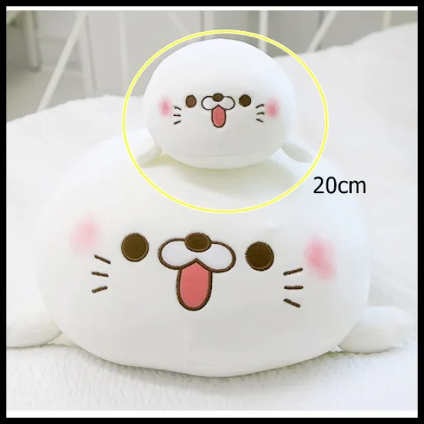 게스쿠마 독설아라자시 물개 바다표범 20cm 캐릭터인형, 화이트, 25cm