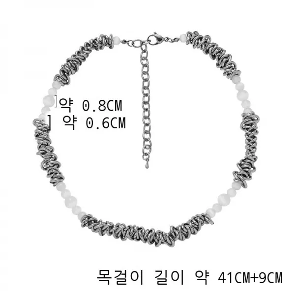 개성 고양이 눈 감다 금속 목걸이 조립 중공업 힙합 패션 여성 액세서리 달콤하다 쿨하다 커플 스웨터 목걸이