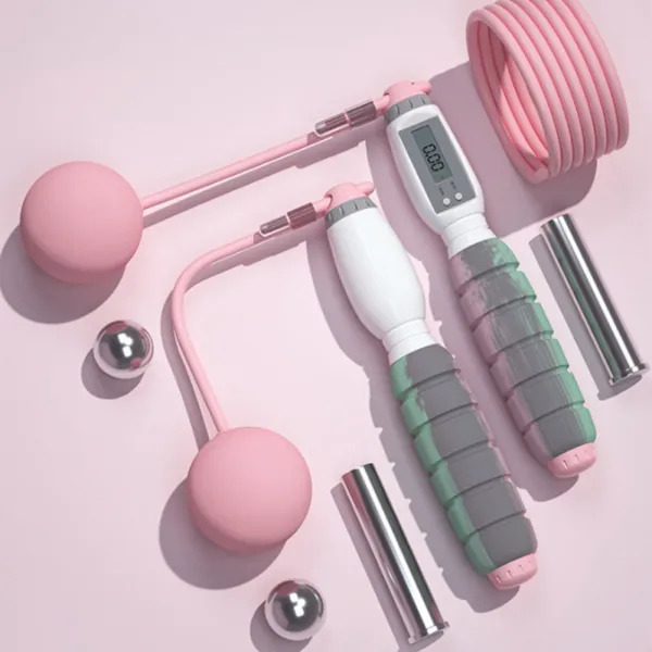 줄없는줄넘기 멀티 와이어 무중력 카운트 실내 무선 rpm 줄넘기, 핑크