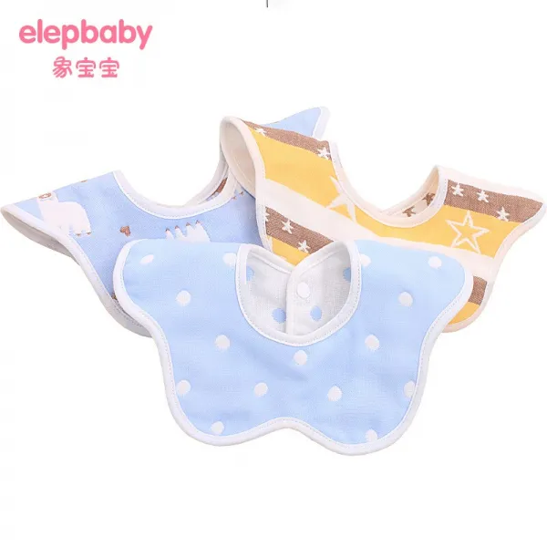 아기 (elepbaby) 영아 주둥이 신생아 물수건 회전빨래흡수 아기 밥주머니 아동용 가제 주머니 3개 남성 보조개