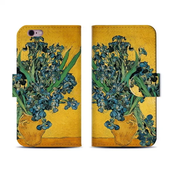  바보사랑 갤럭시a A8 A7 A5 _지갑다이어리케이스_노란 아이리스 Gogh 