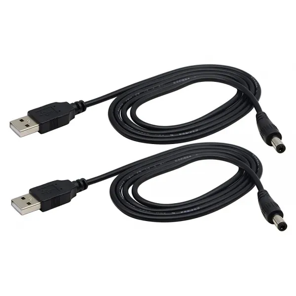 CGTime USB 2.0 A Male to DC 2.5x0.7mm 어댑터 케이블 5 볼트 배럴 파워 잭 충전 태블릿 전자 개 액세스 제어 참석용, 1M DC5.5x2.5mm, 단일색상